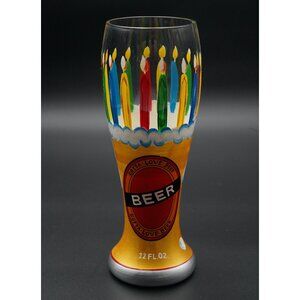 Lolita Birthday Beer Glass 9" H Pilsner Beer Glass 22 fl. oz. Hand-Painted